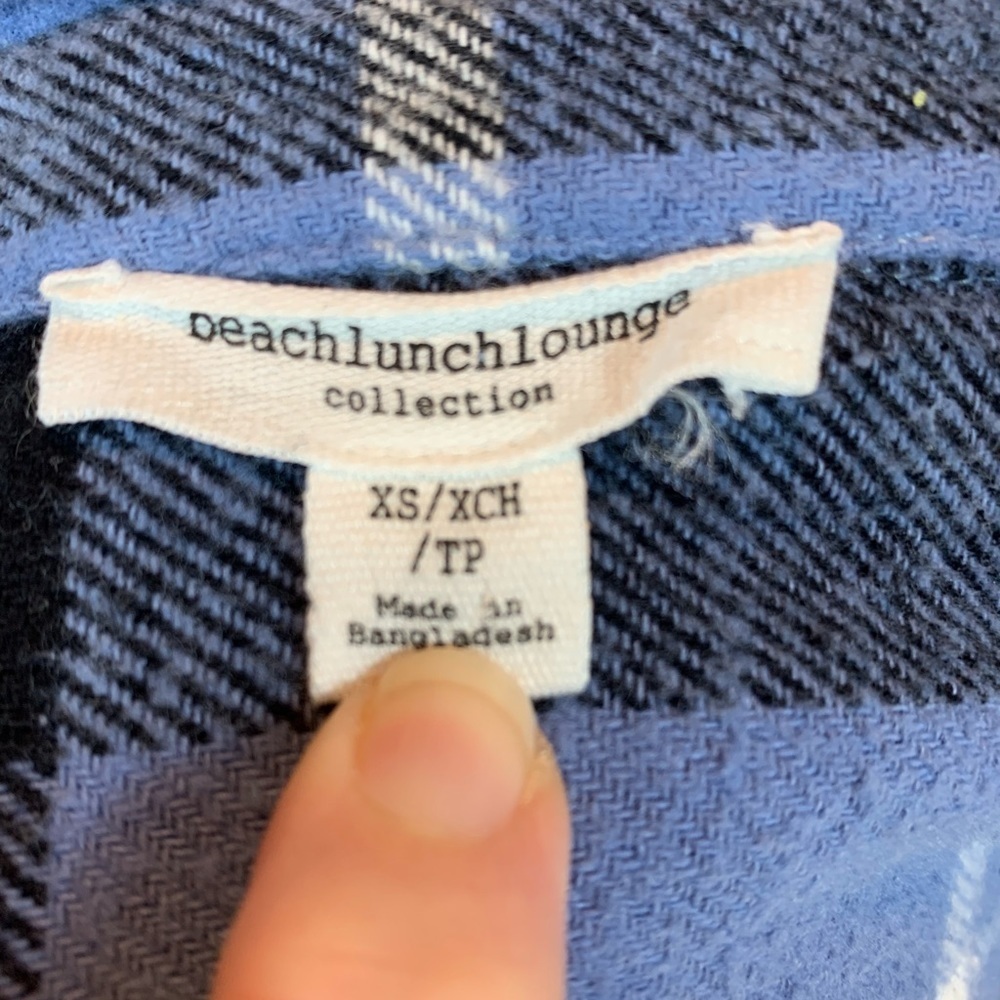 Beach Lunch Lounge Buffalo Check Long Sleeve Easton Shacket - Blue - size XSmall - Picture 7 of 7